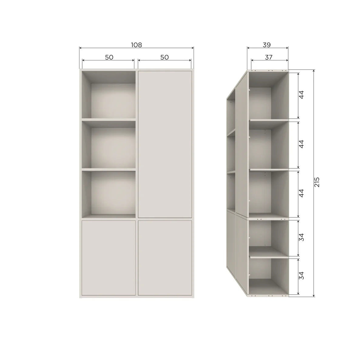Mobile libreria contenitore destra per parete tv  Maggy – WOOOD