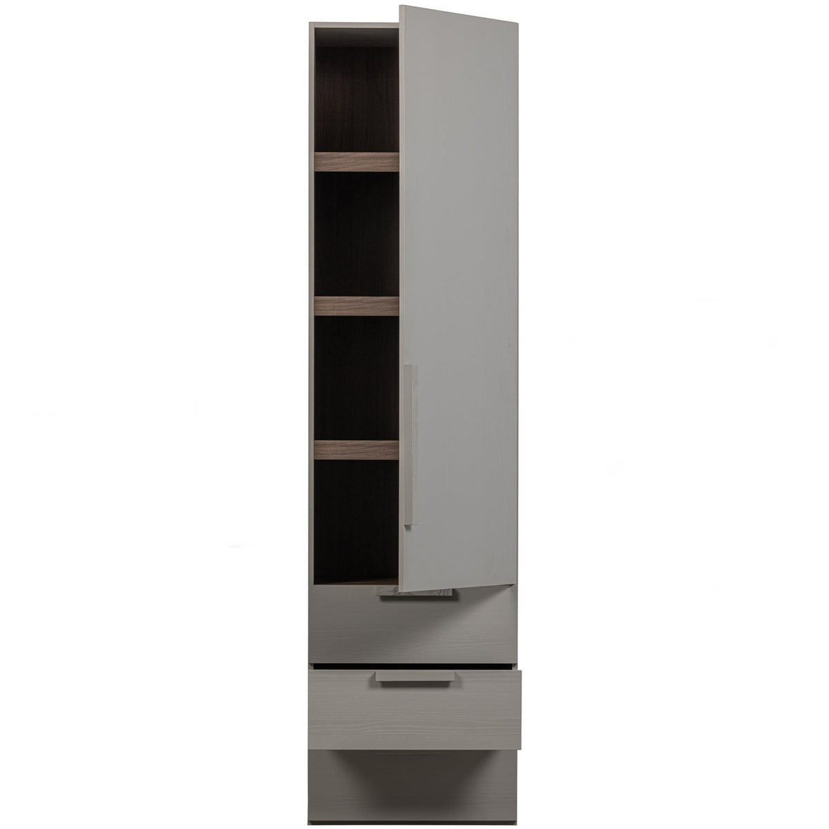 Rens armadio 1 anta maniglia lunga noce/grigio ciottolo
