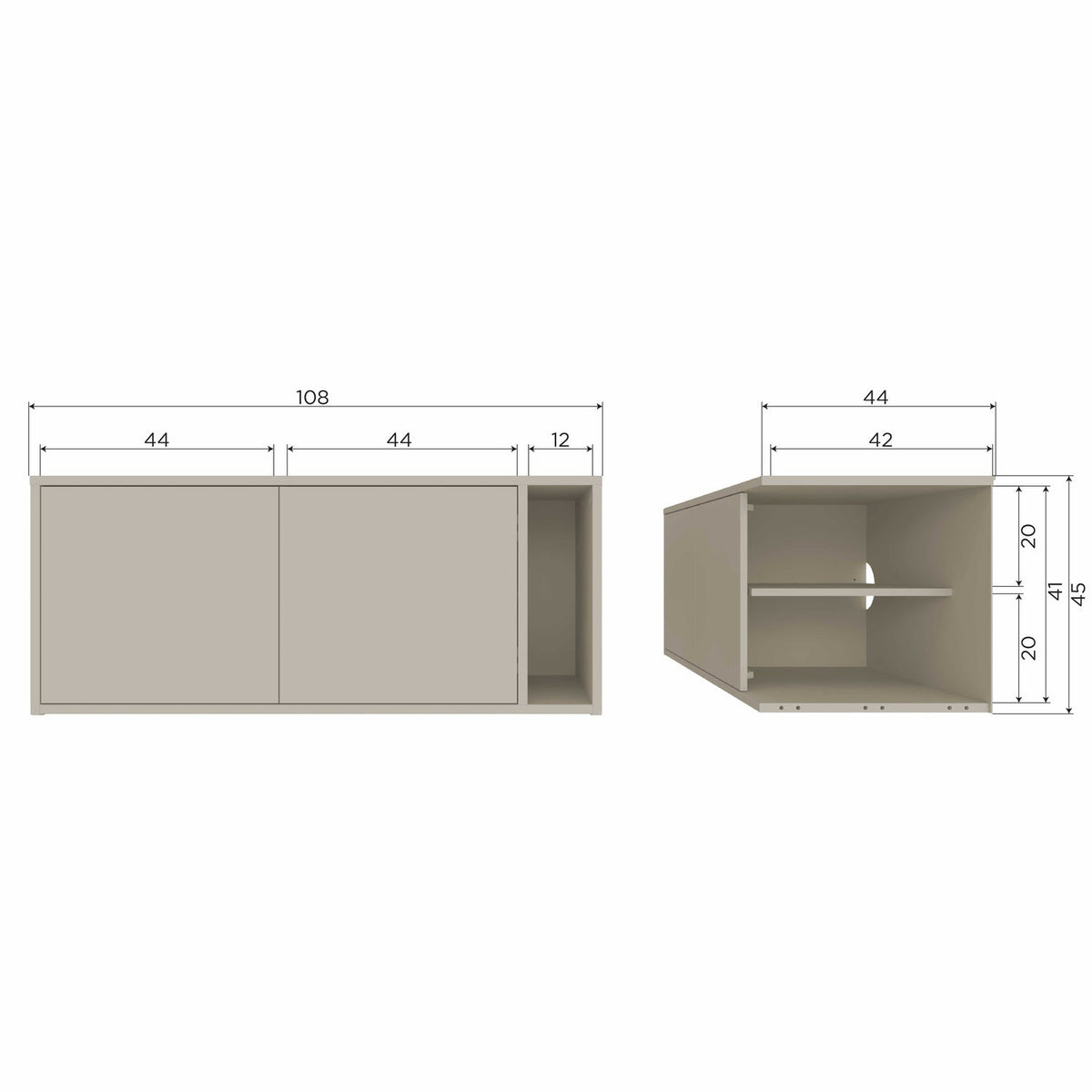 Mobile tv/panca settle down 108cm polvere di pino