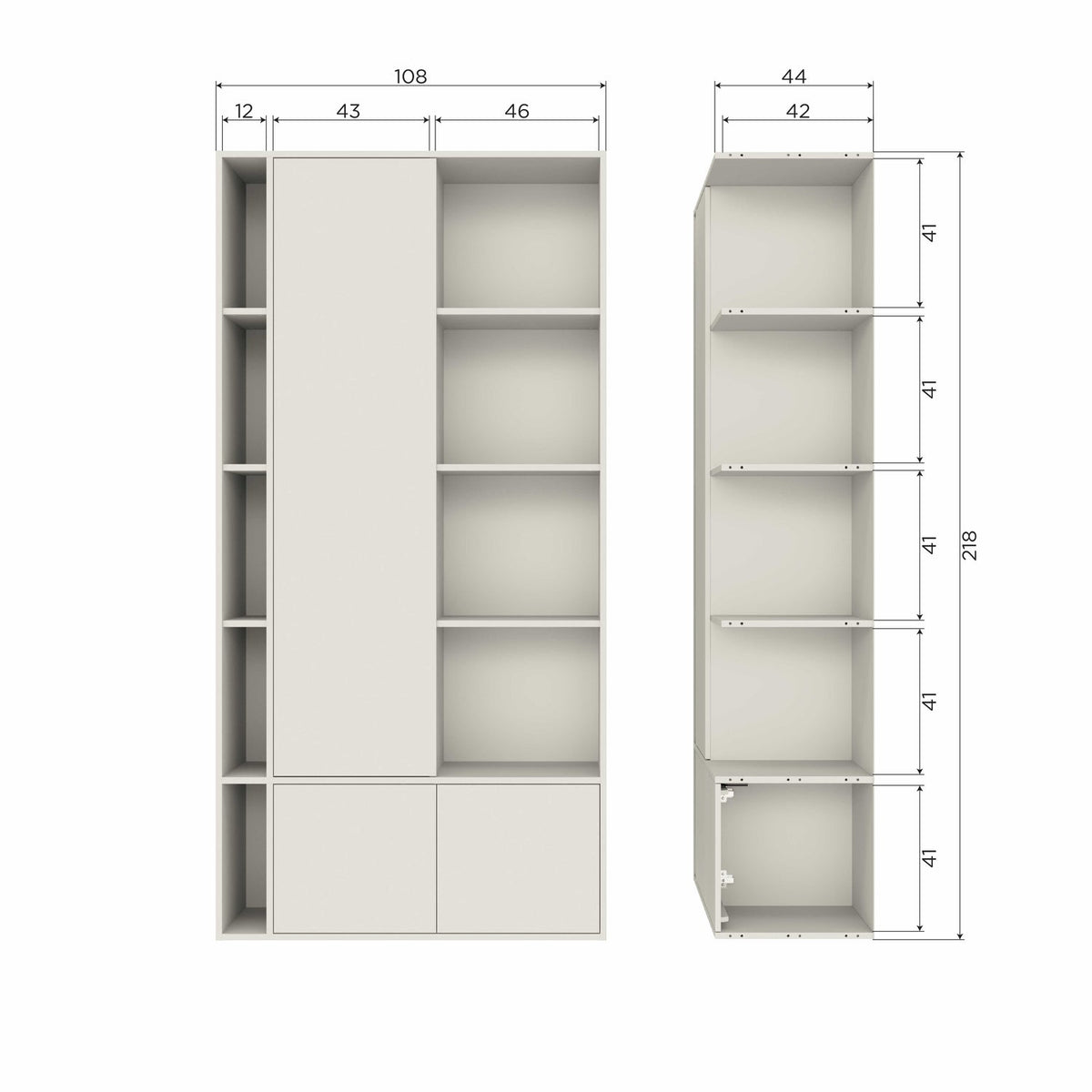 Armadio portaoggetti settle down 108cm polvere di pino