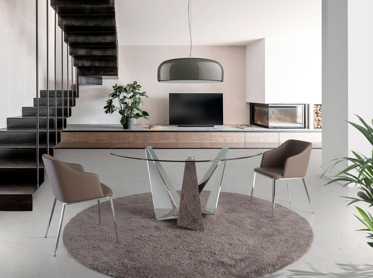Sedia in ecopelle marrone
