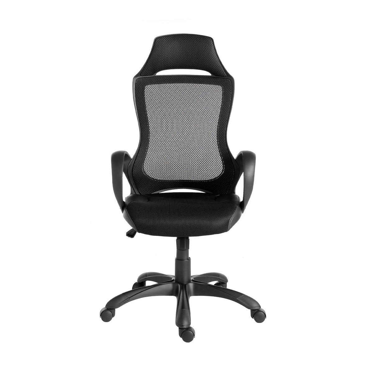 Sedia girevole da ufficio in tessuto nero
