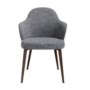 Sedia in tessuto ed ecopelle grigio scuro