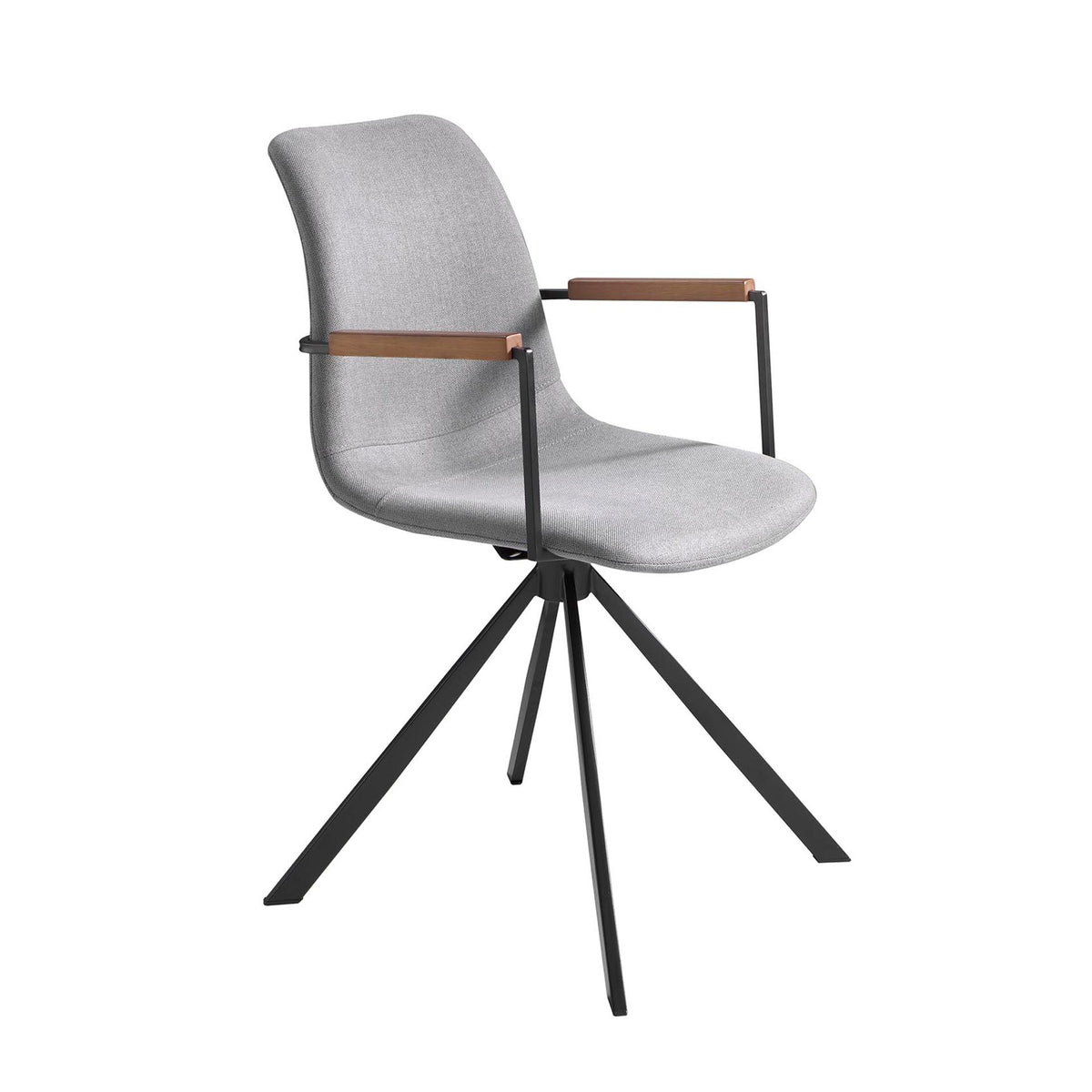 Sedia girevole in tessuto grigio scuro