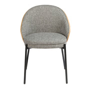 Sedia in tessuto grigio e noce