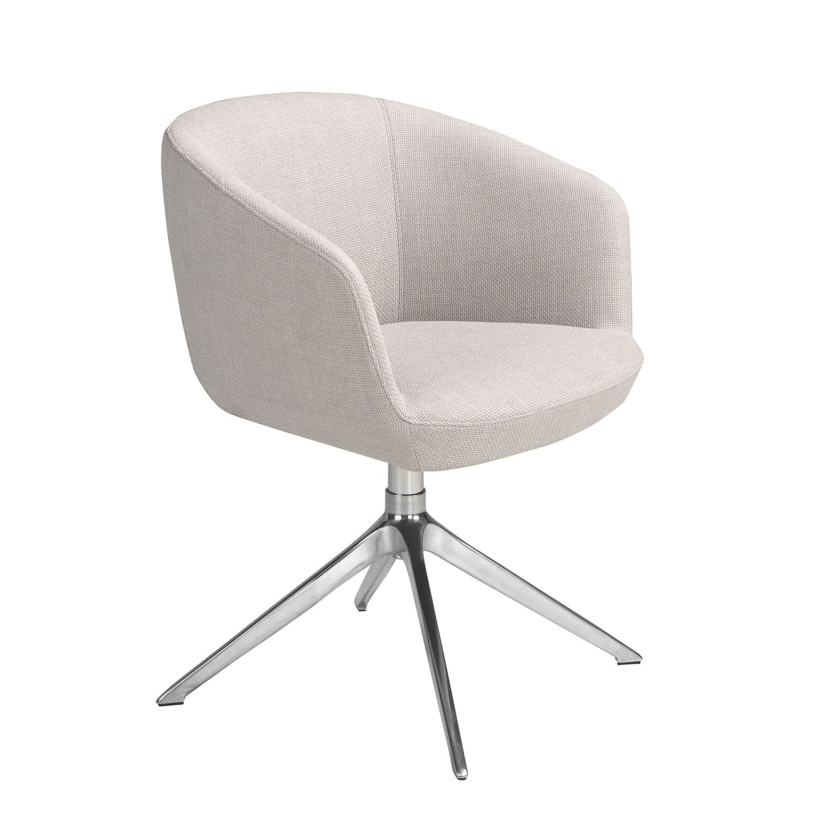 Sedia girevole in tessuto grigio chiaro