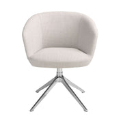 Sedia girevole in tessuto grigio chiaro