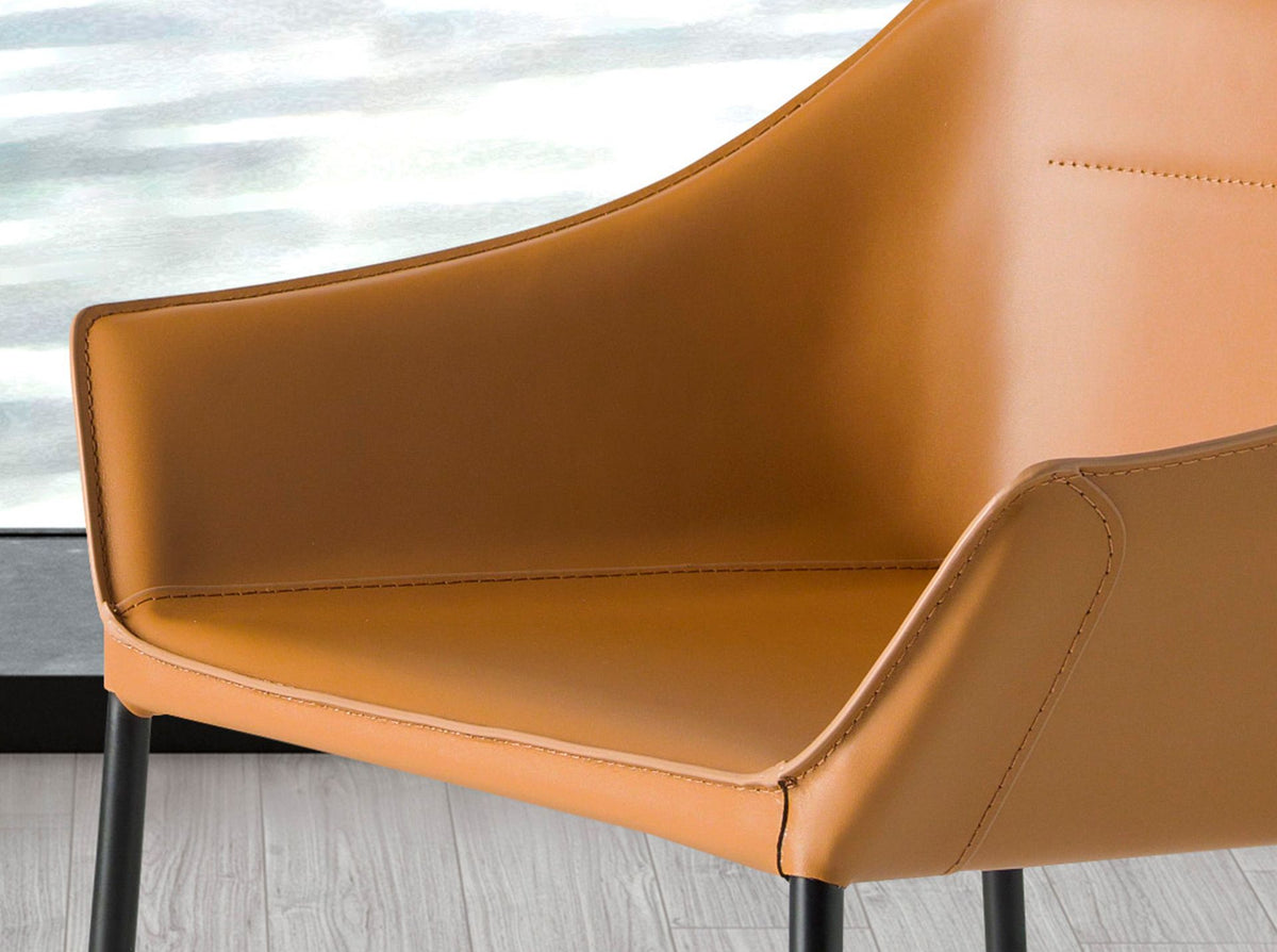 Sgabello in similpelle marrone
