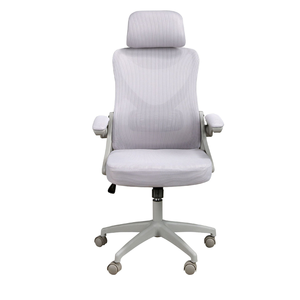 Sedia girevole da ufficio in tessuto grigio