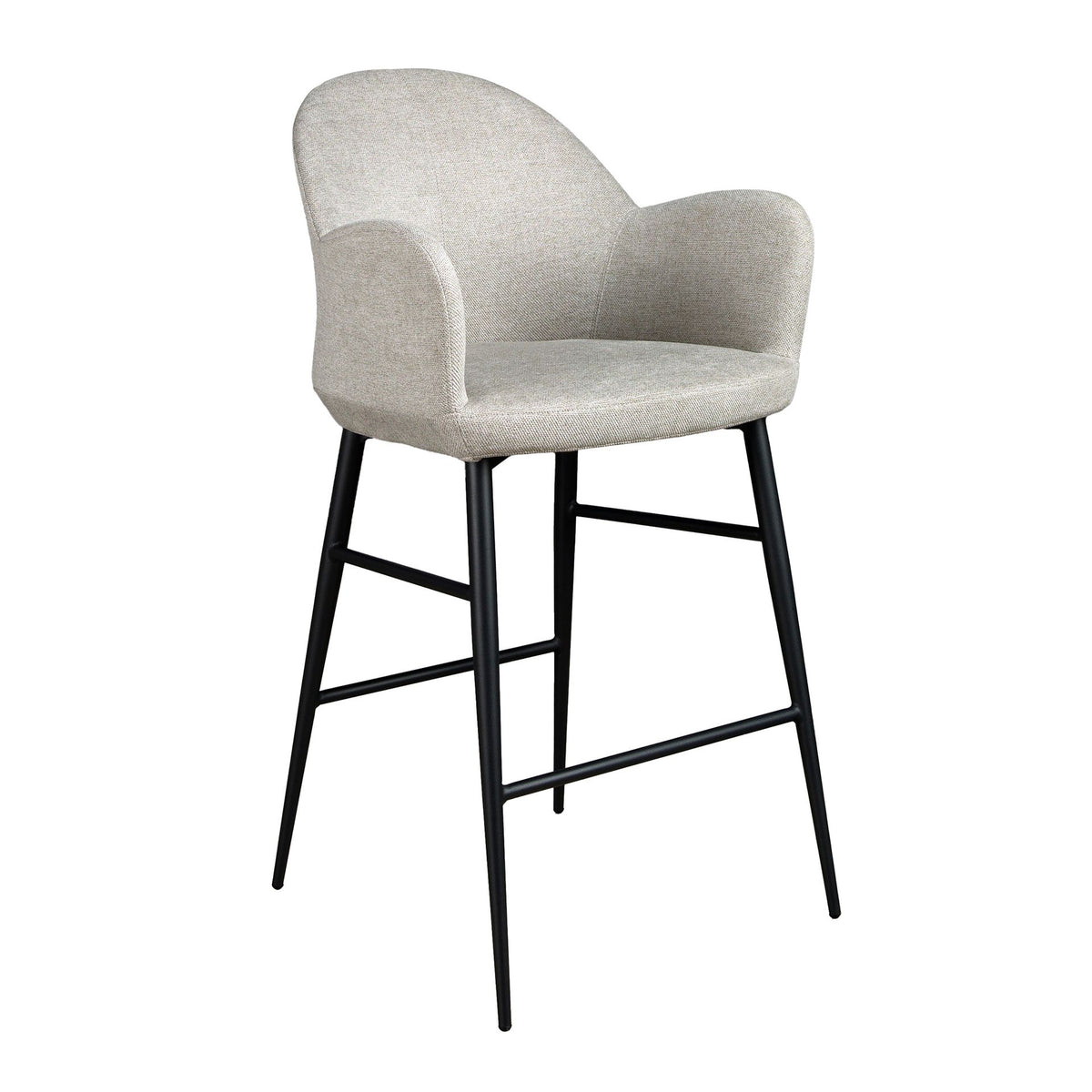 Sgabello in tessuto grigio chiaro