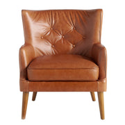 Poltrona chester in pelle marrone