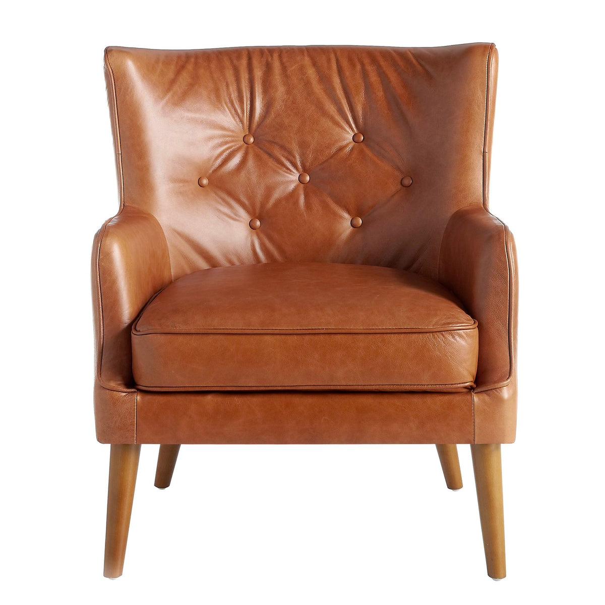 Poltrona chester in pelle marrone