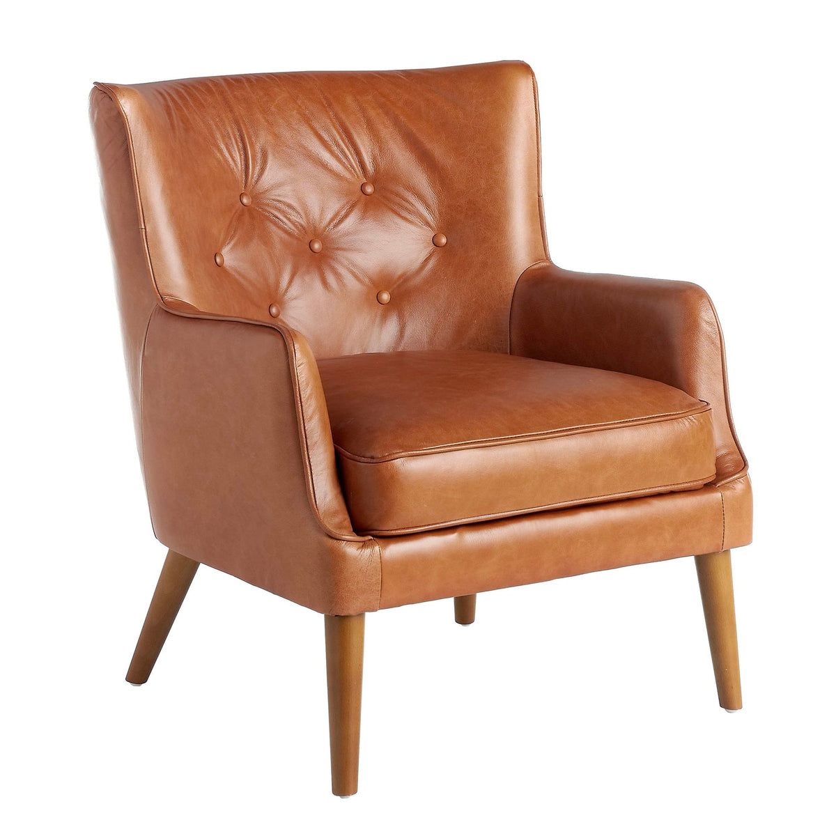 Poltrona chester in pelle marrone