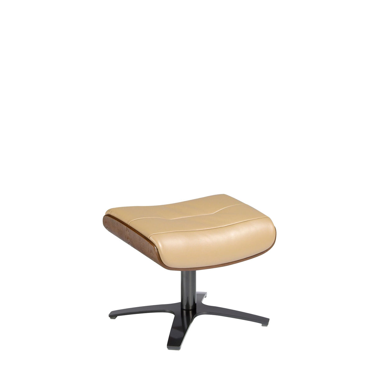 Pouf in pelle sabbia