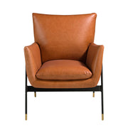 Poltrona girevole in pelle marrone