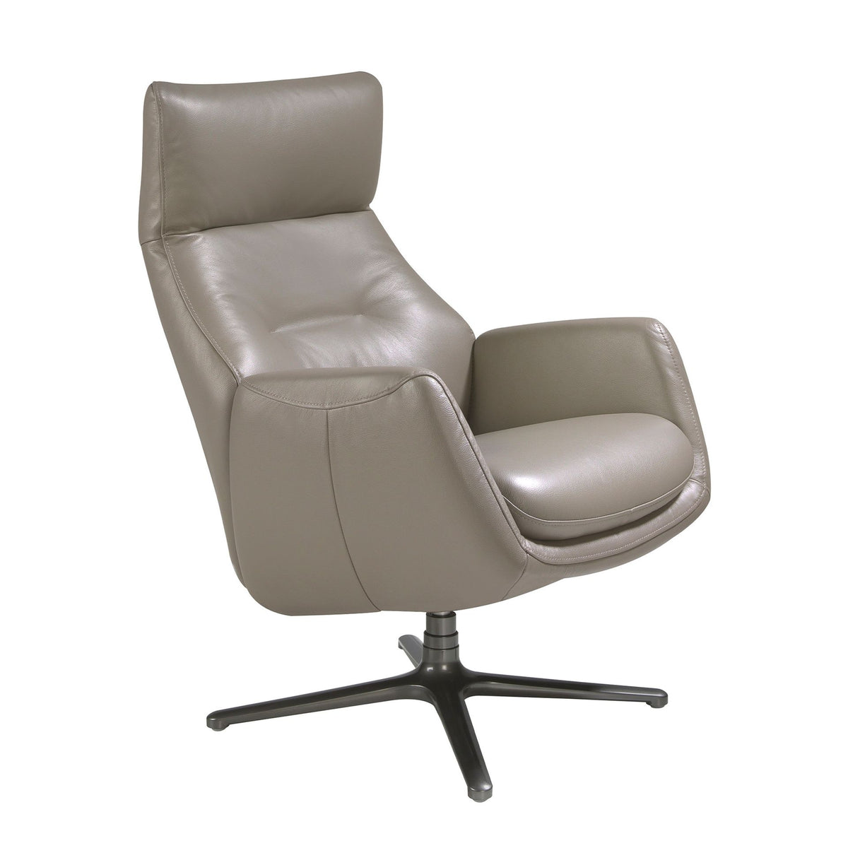 Poltrona girevole in pelle grigio scuro