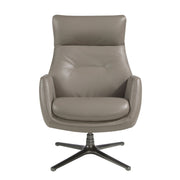 Poltrona girevole in pelle grigio scuro