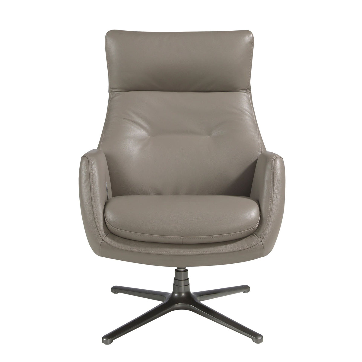 Poltrona girevole in pelle grigio scuro
