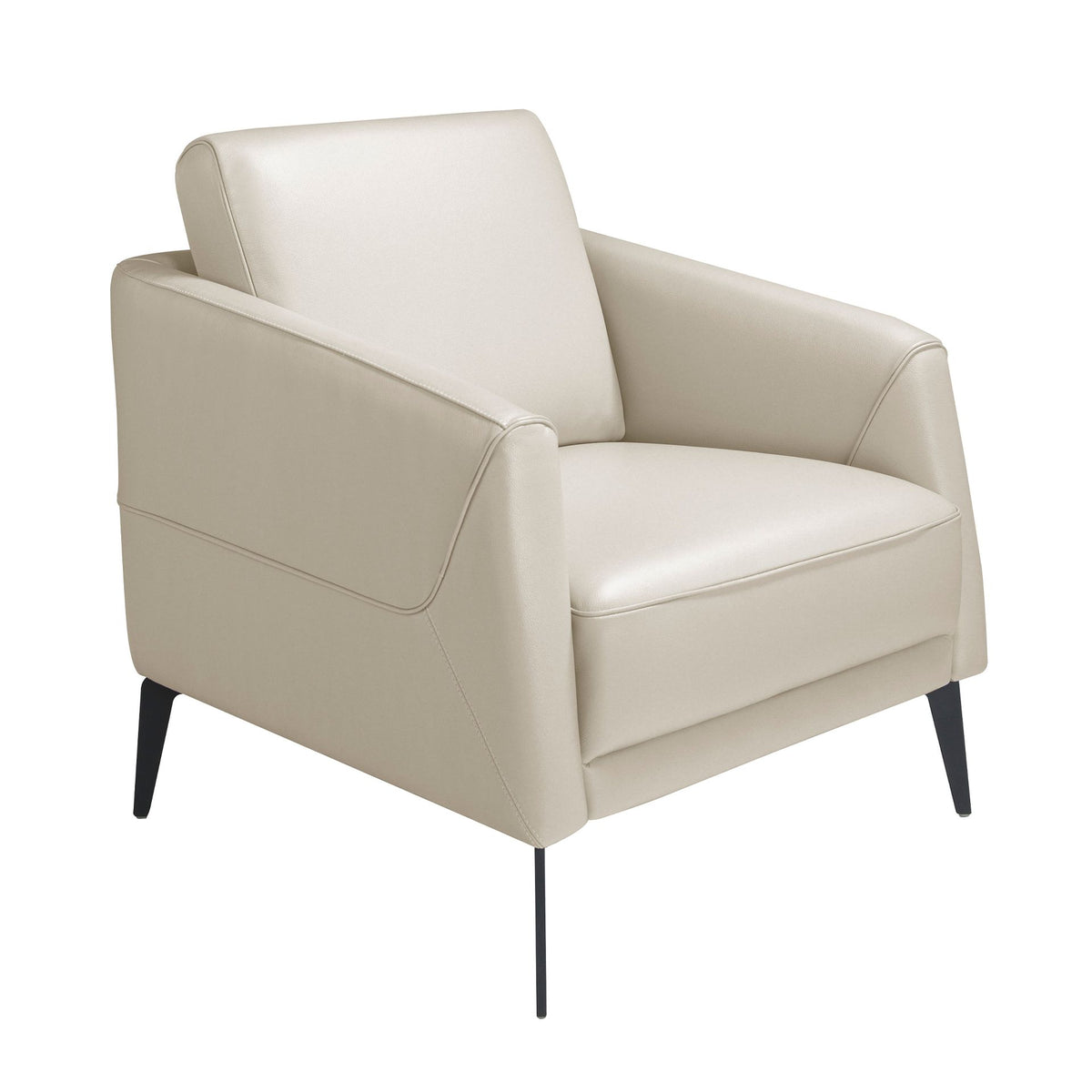 Poltrona in pelle grigio taupe