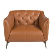 Poltrona Chester pelle marrone terracotta
