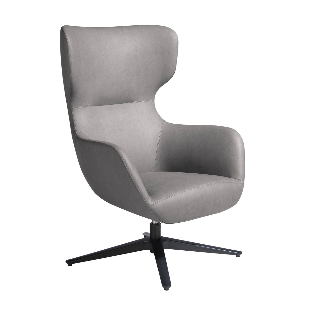 Poltrona girevole in ecopelle grigio scuro