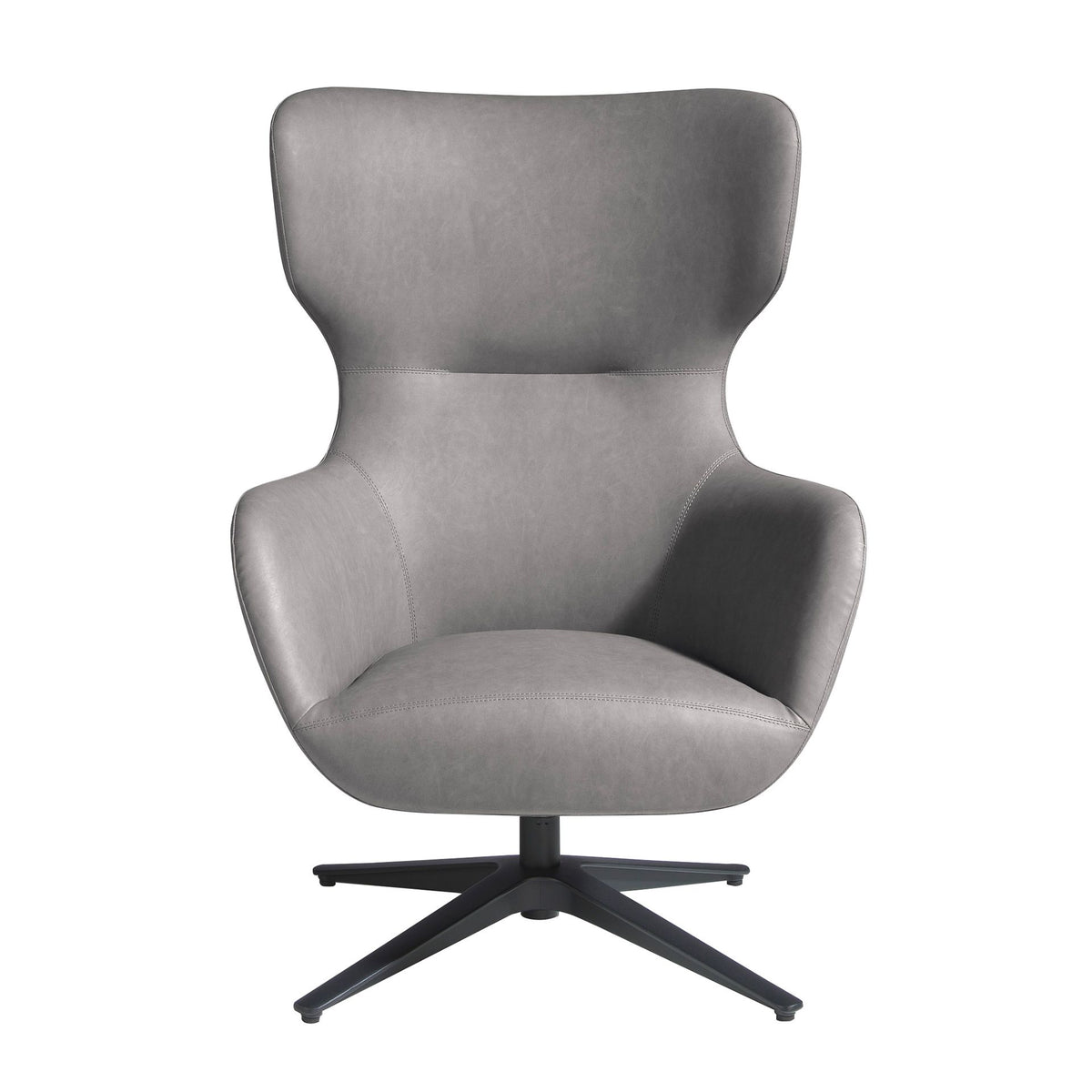 Poltrona girevole in ecopelle grigio scuro