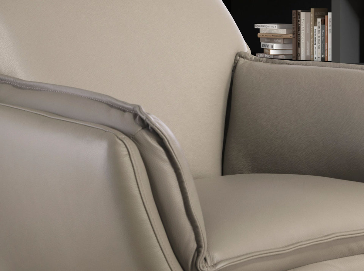Poltrona girevole in pelle grigio scuro