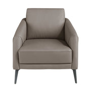 Poltrona in pelle grigio scuro