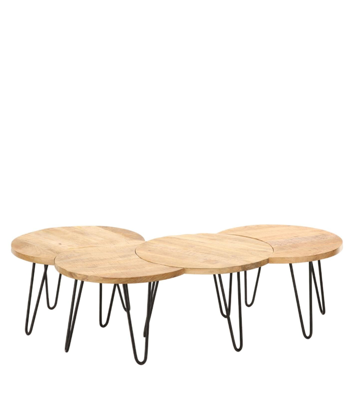 Tavolino Nest decorata set da 4 165.5x59xH39cm