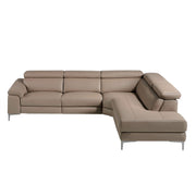 Divano relax con chaise longue destra in pelle di visone