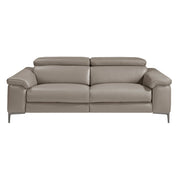 Divano relax a 3 posti in pelle grigio scuro