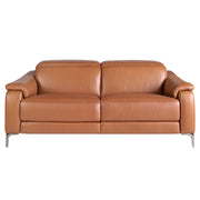 Divano relax a 3 posti in pelle marrone