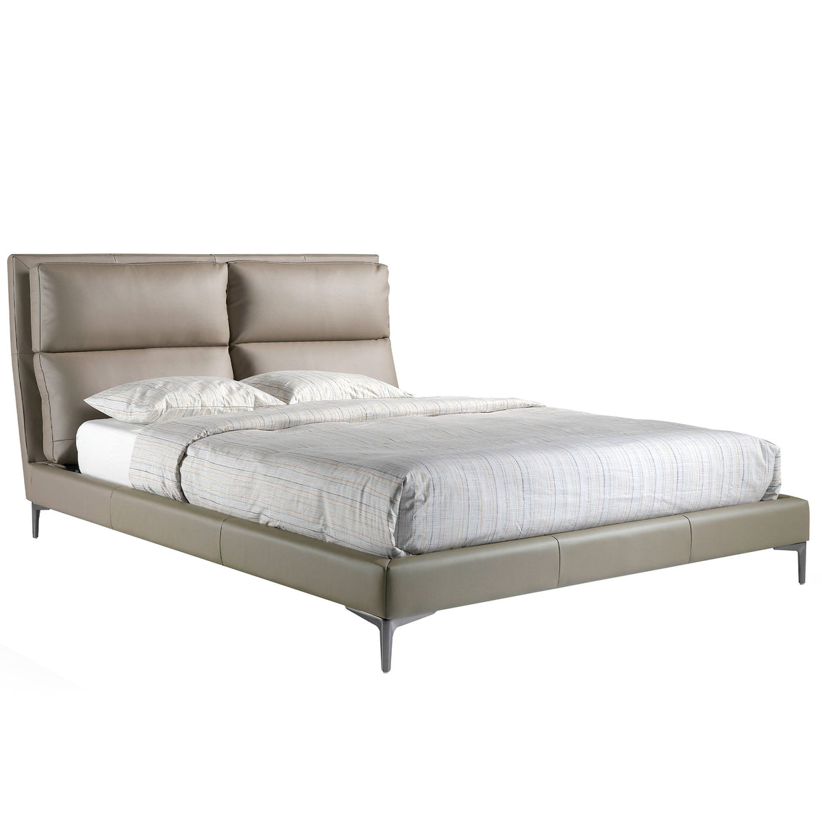 Letto in similpelle color visone