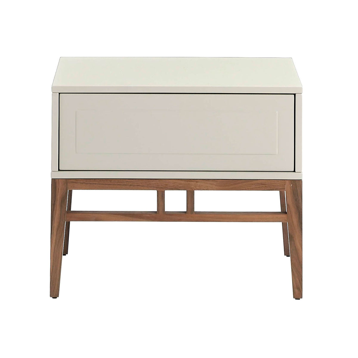 Comodino in legno beige e noce
