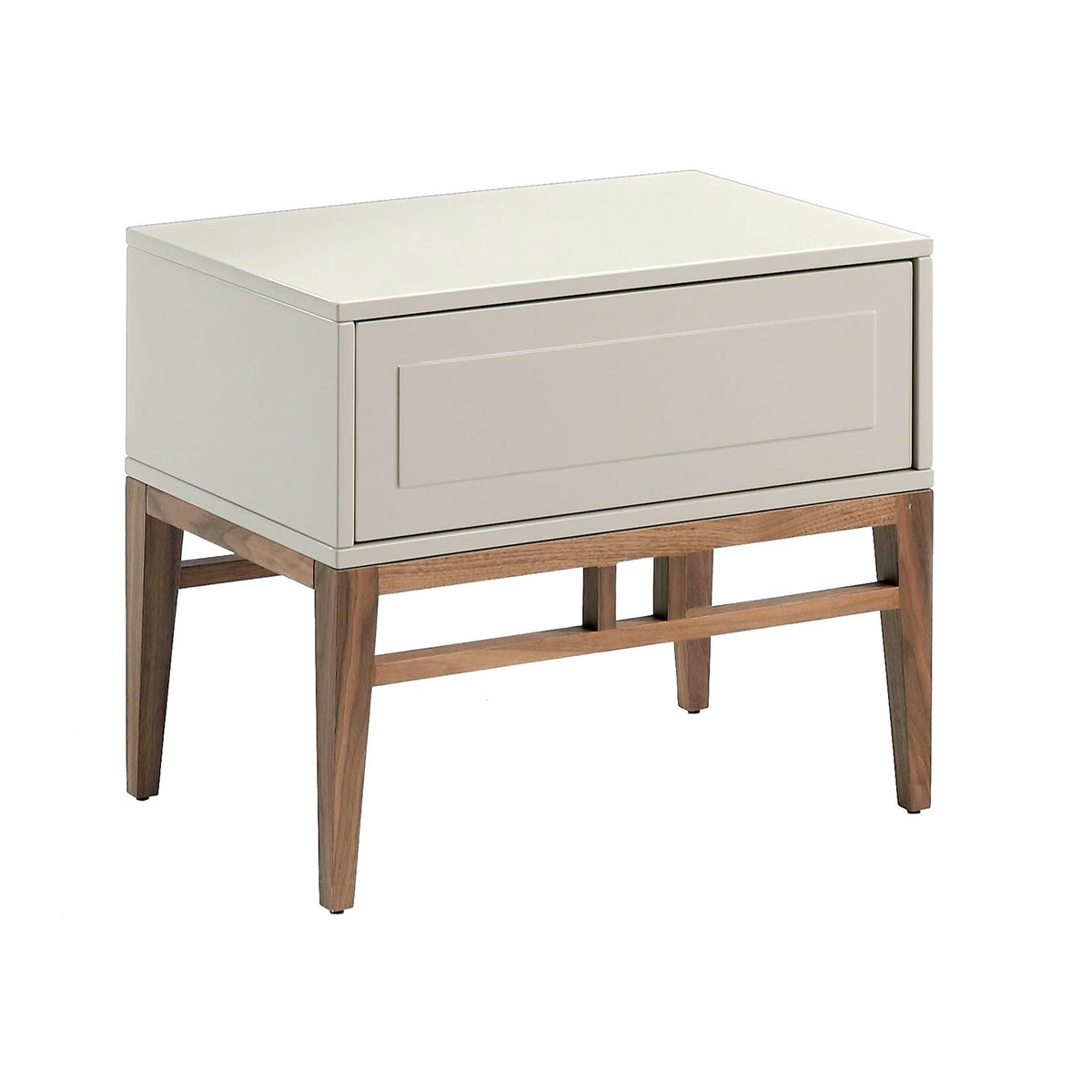 Comodino in legno beige e noce