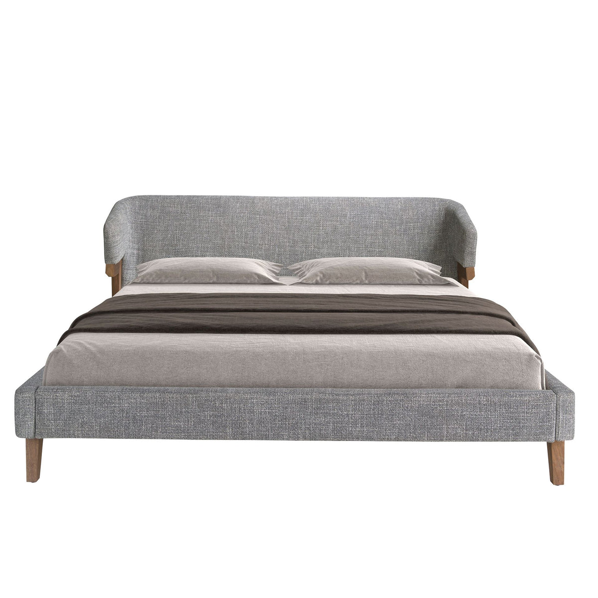 Letto in tessuto grigio