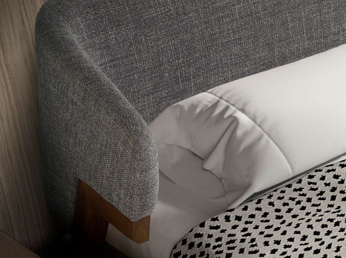 Letto in tessuto grigio