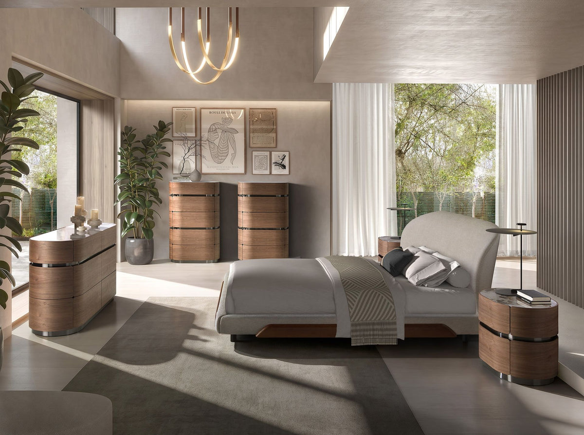 Letto in tessuto grigio chiaro