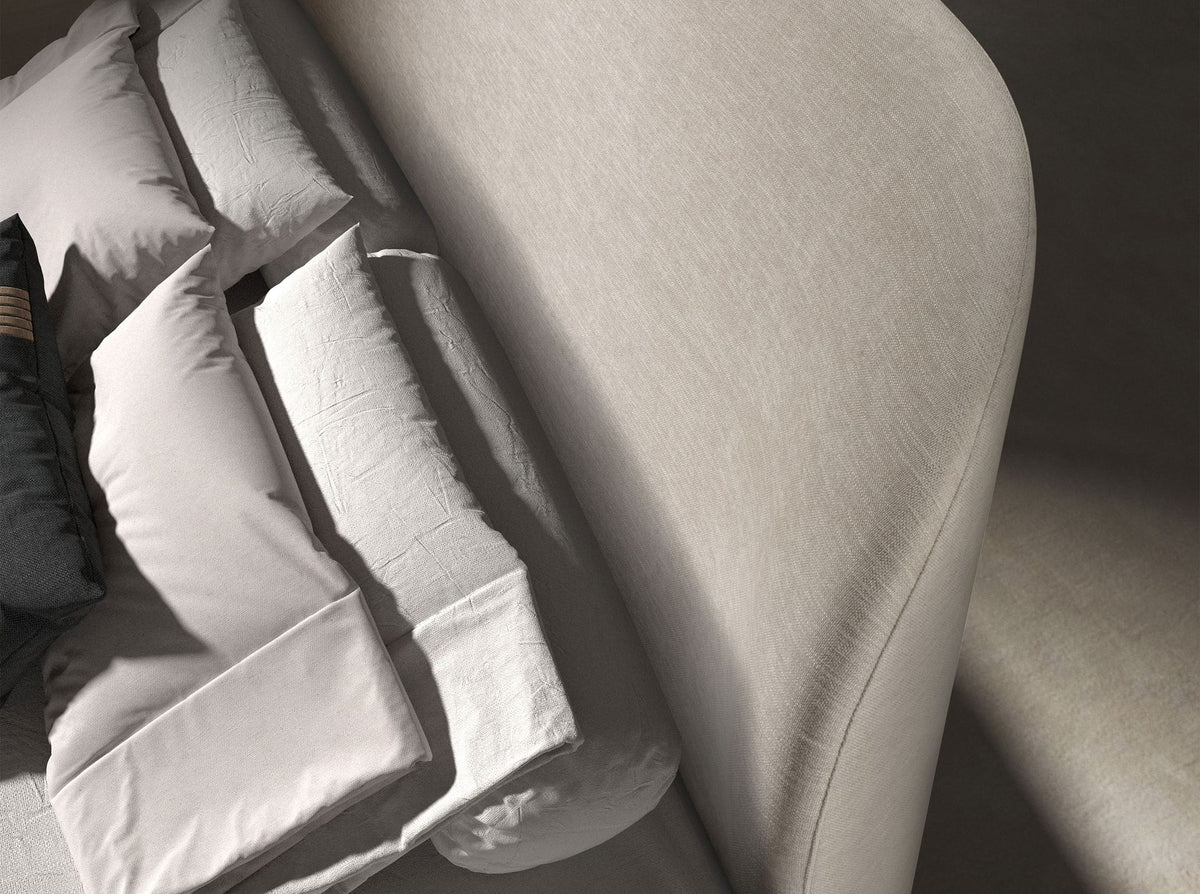Letto in tessuto grigio chiaro