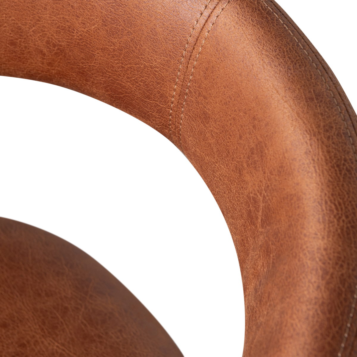 Sedia da pranzo nobile in pelle cognac