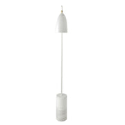 Lampada da terra in marmo e acciaio bianco