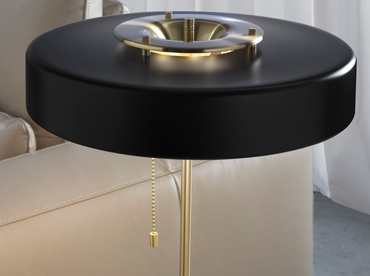 Lampada da tavolo in alluminio oro e alluminio nero