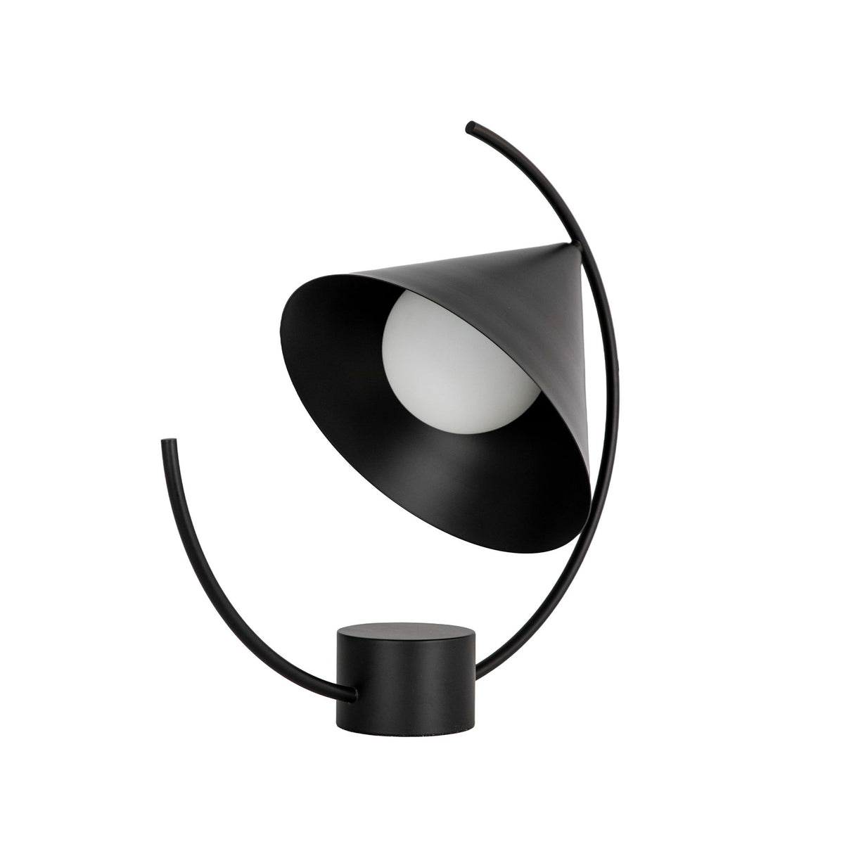 Lampada da tavolo in acciaio nero