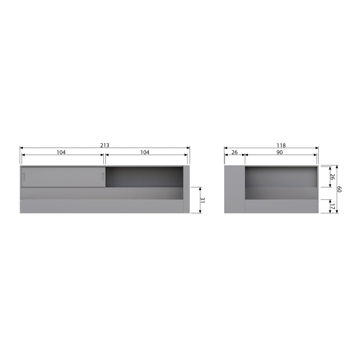 Letto angolare connect grigio cemento