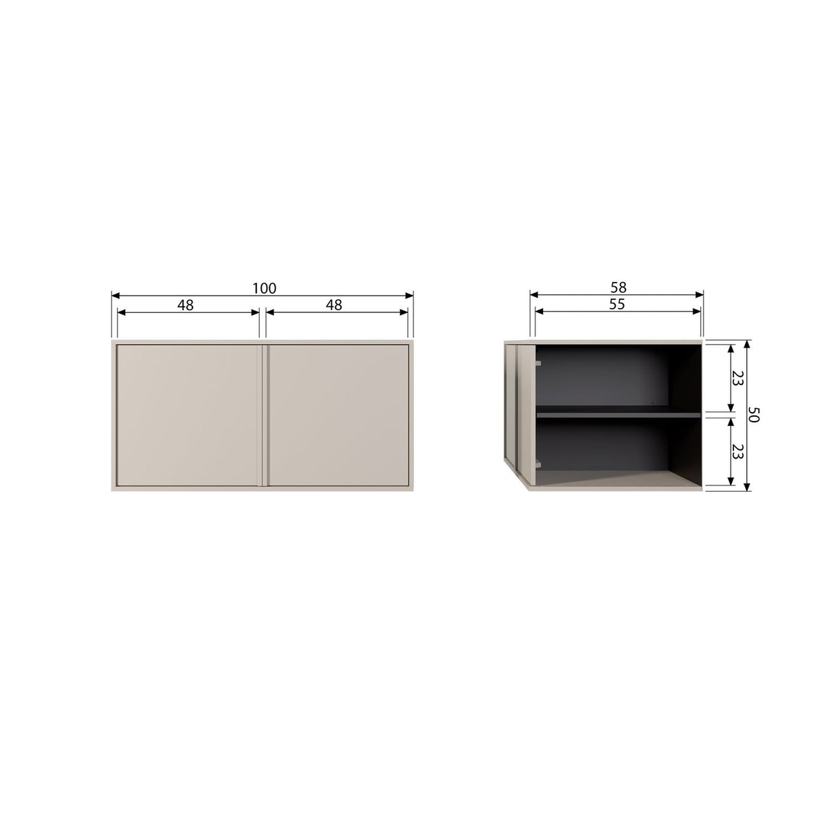 Armadio giornaliero doppio 50x100cm pino