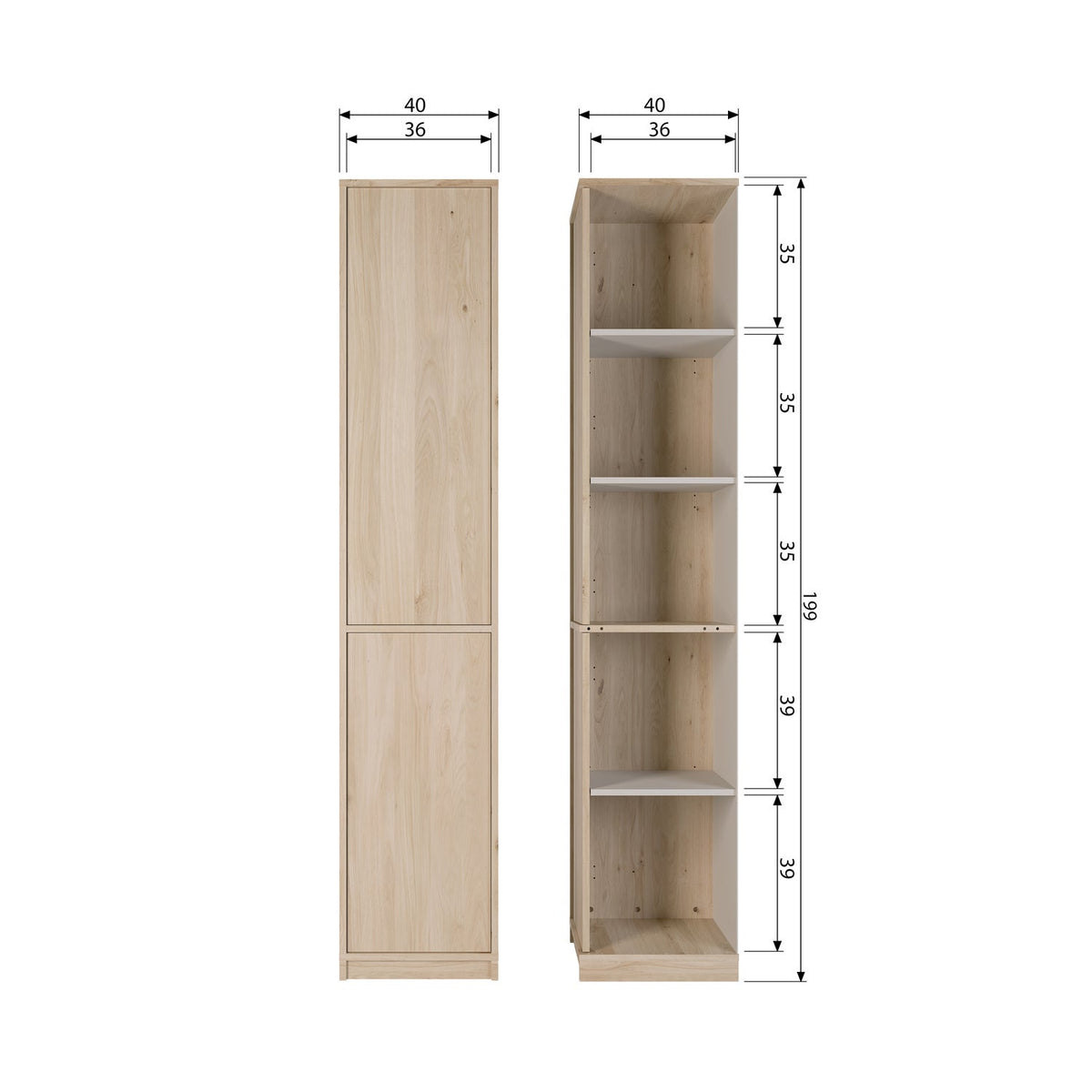 Mobile superiore modulair 40cm rovere naturale opaco