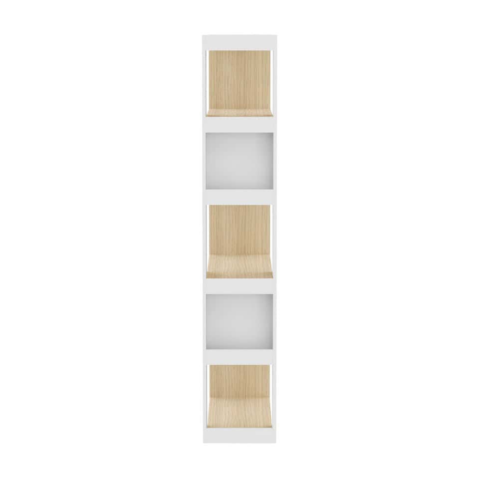 9500.323539-Ella-Bookcase-Light_Oak_Melamine-Pure_White-Front-Side_90
