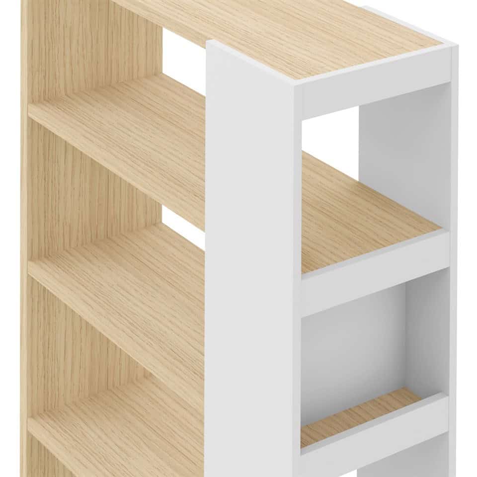9500.323539-Ella-Bookcase-Light_Oak_Melamine-Pure_White-Front-Zoom