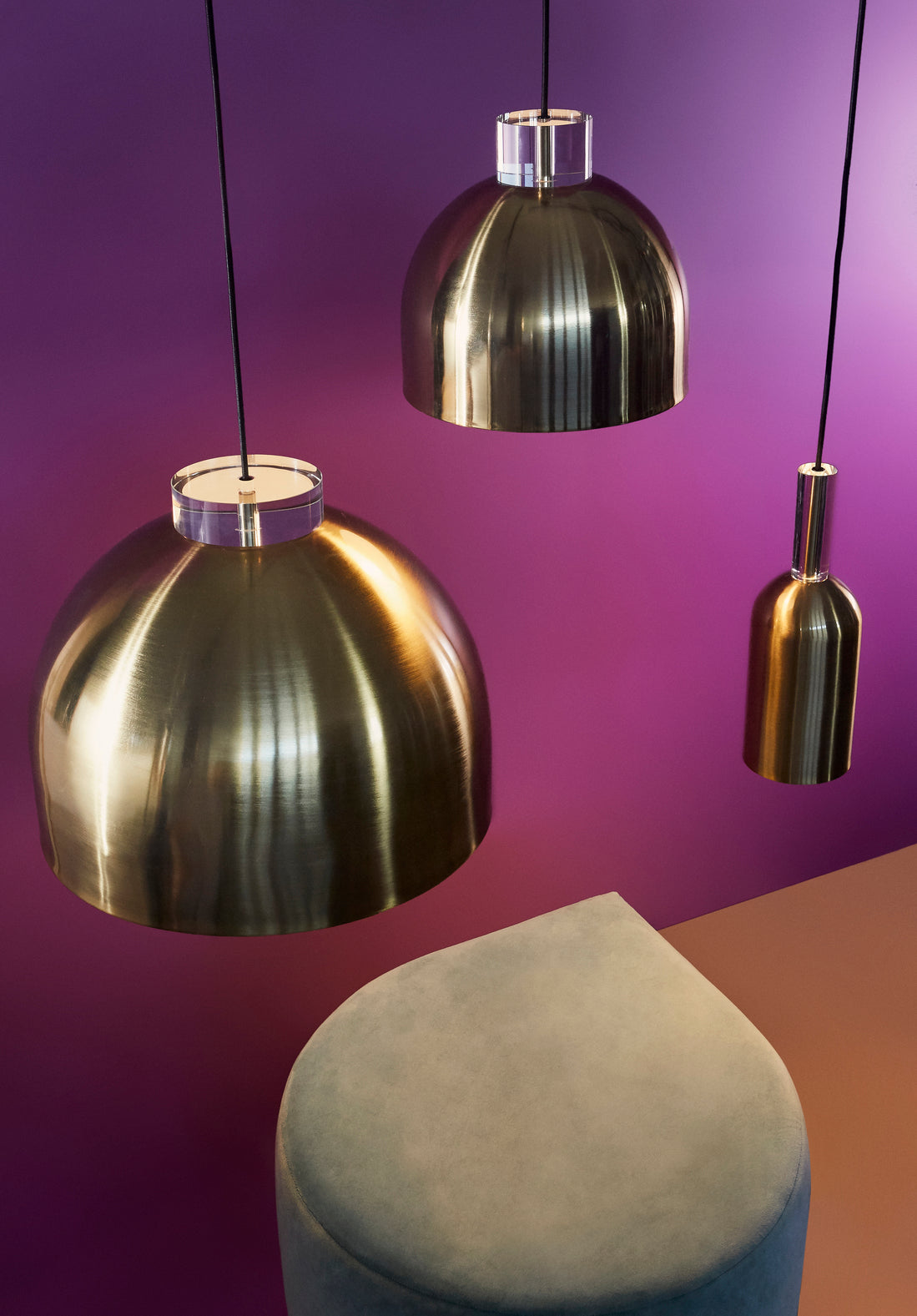 Lampada rotonda LUCEO - Oro/Trasparente - AYTM - Ø45xA36 CM
