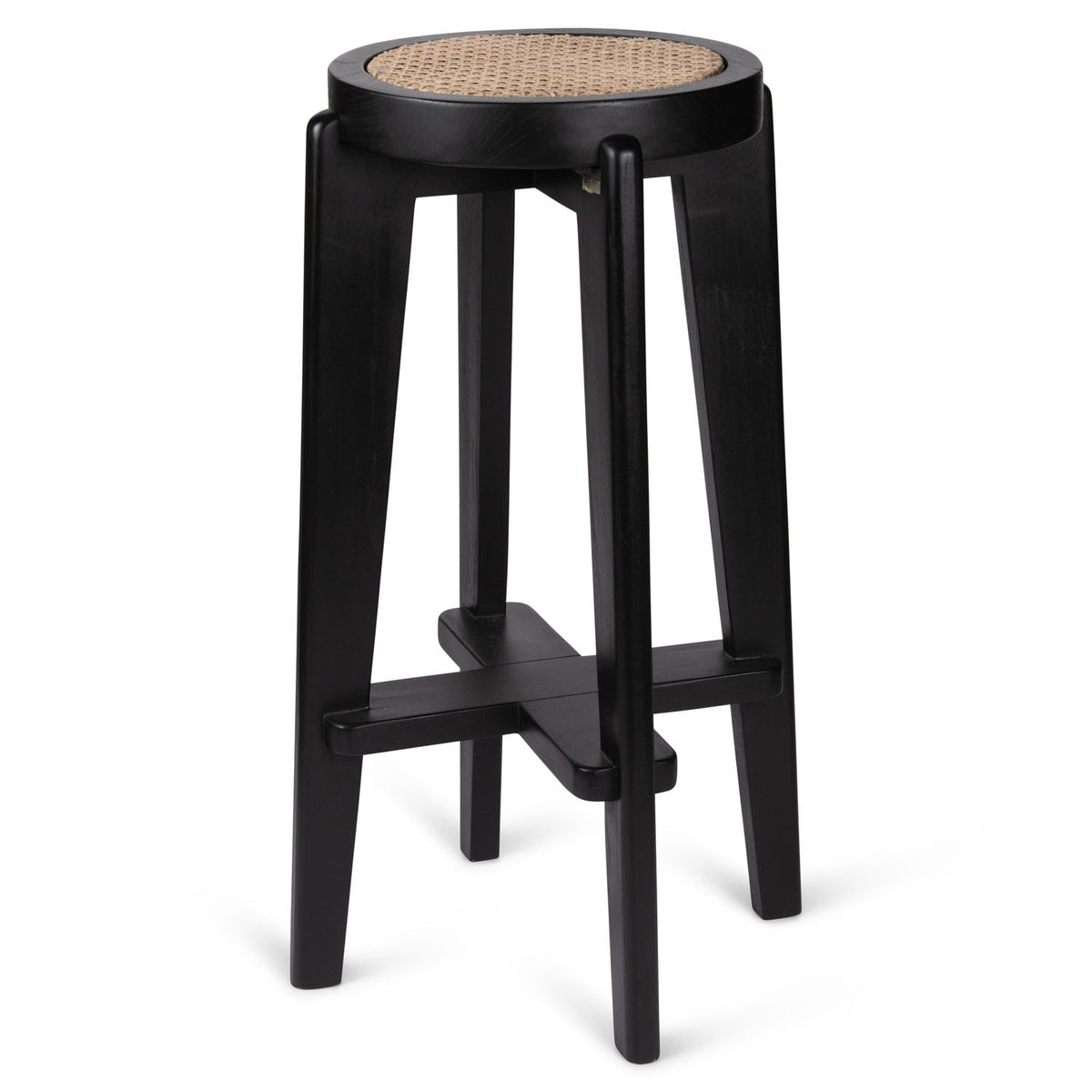 Sgabello alto High Bar Stool Cane DT.W.19 Nero Carbone DETJER